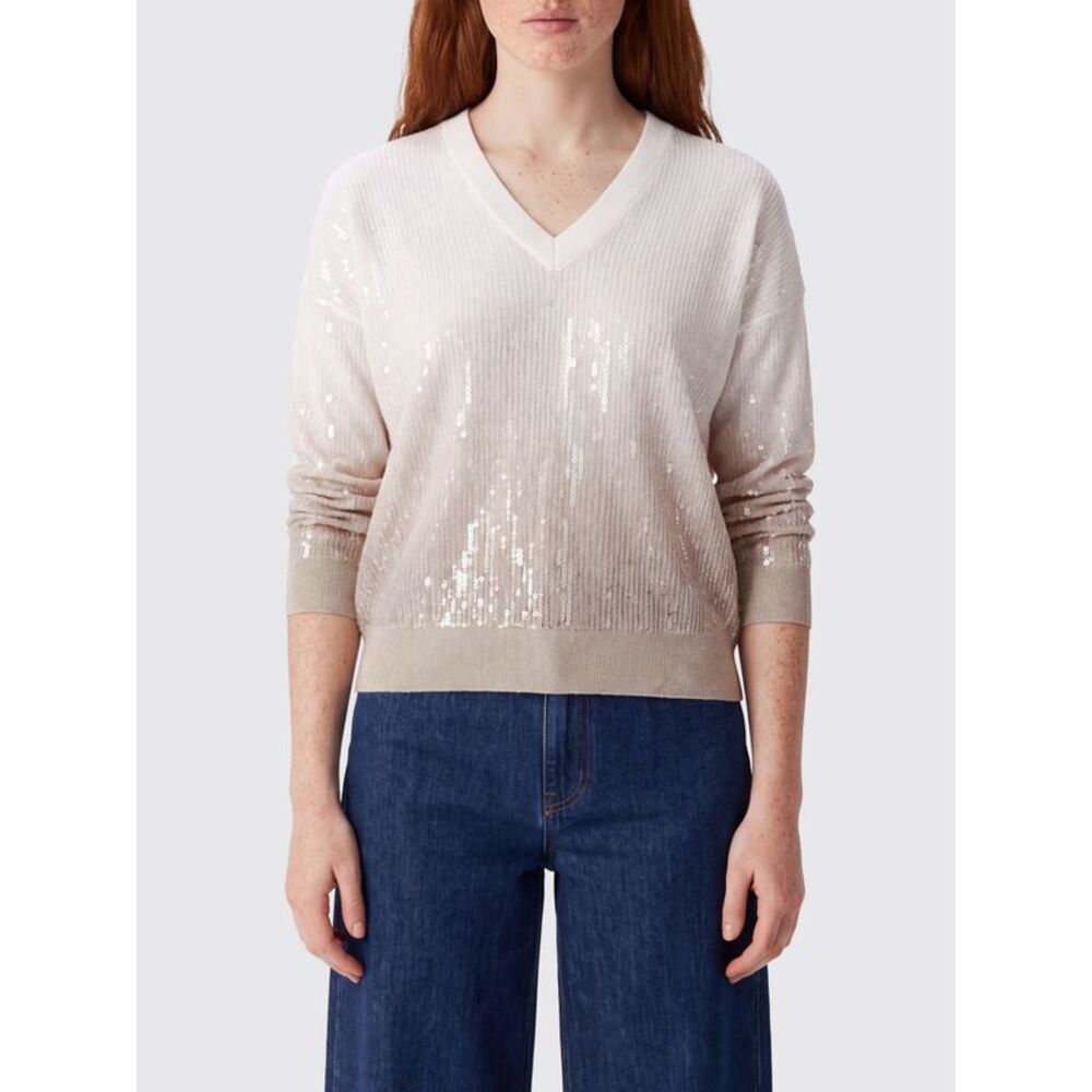 Liu Jo Women Liu Jo Viscose V-Neck Jumper With Two-Tone Sequins